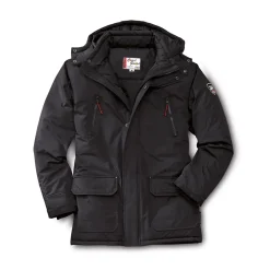 Bei rauem Klima bewährt: eine Jacke mit Regen-, Wind- und Kälteschutz!