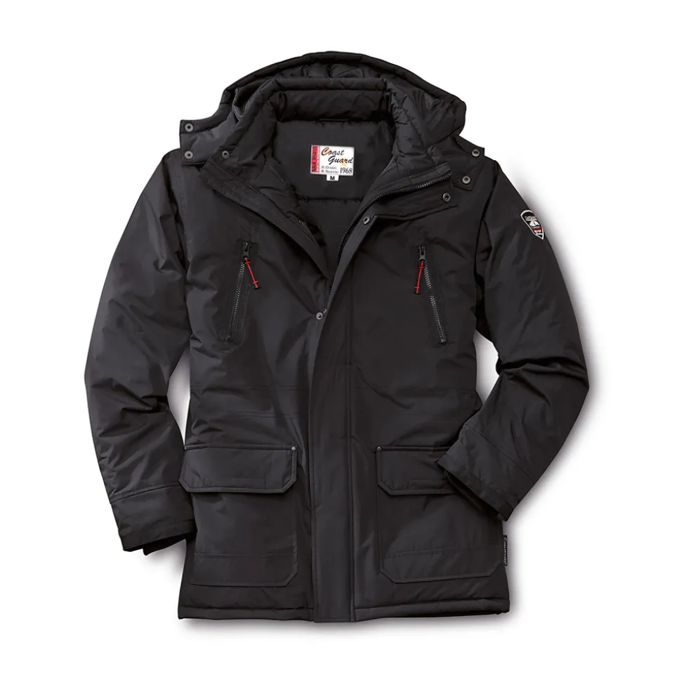 Bei rauem Klima bewährt: eine Jacke mit Regen-, Wind- und Kälteschutz!