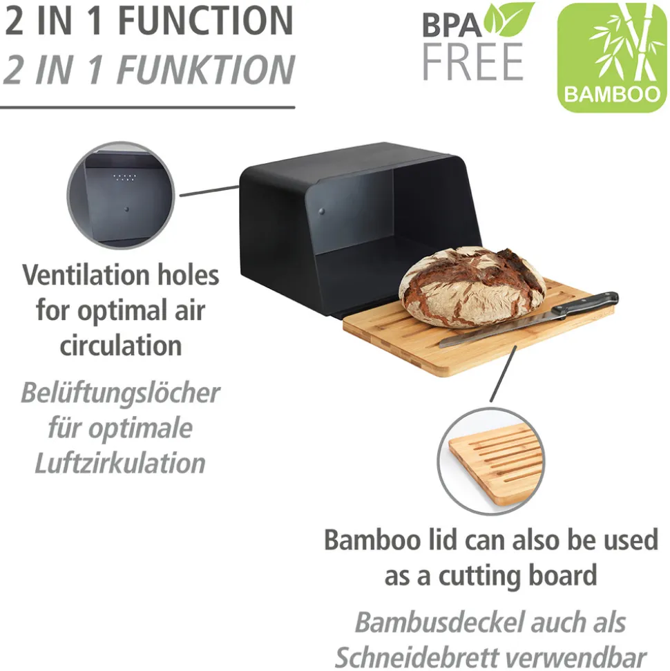 Brotkasten mit Bambusbrett