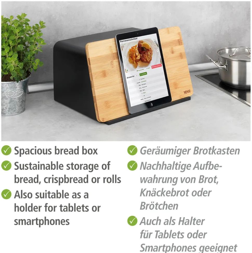 Brotkasten mit Bambusbrett