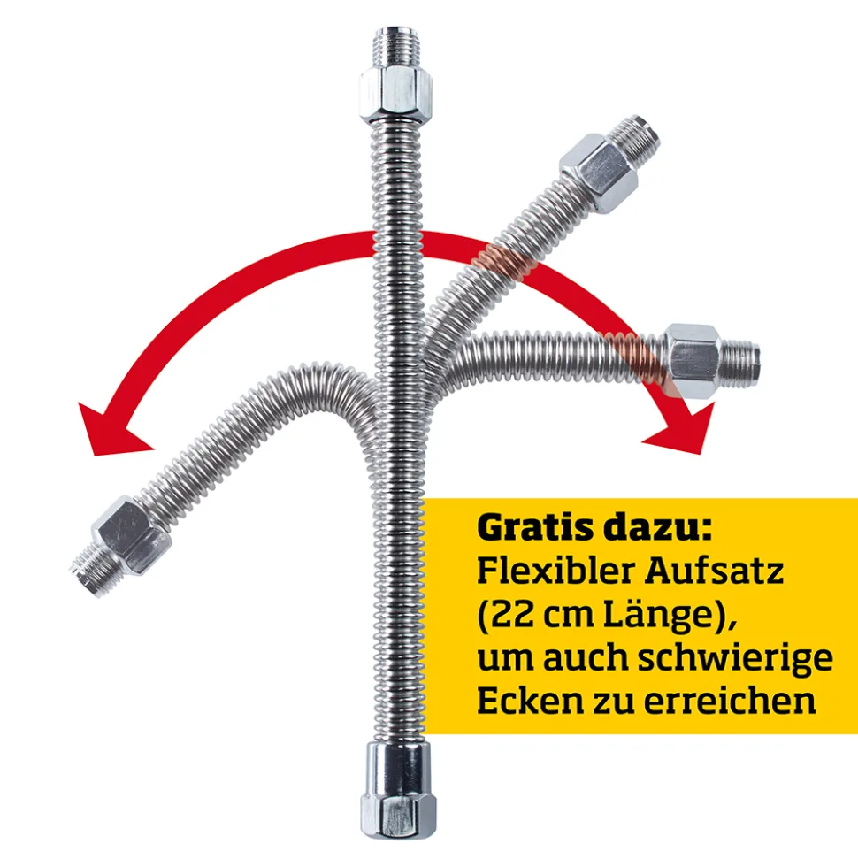 Erhöhen Sie einfach den Wasserdruck aus dem Gartenschlauch!