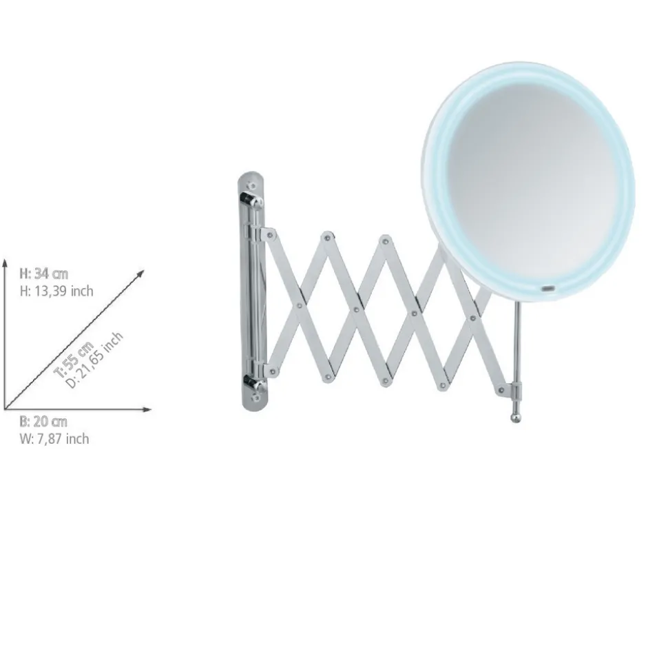 LED-Teleskop-Wandspiegel