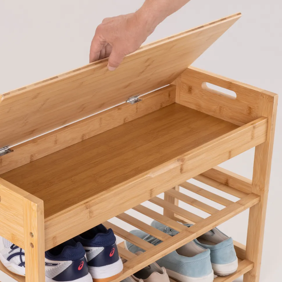 Schuhregal, Sitzgelegenheit, Flachtruhe – alles in einem!